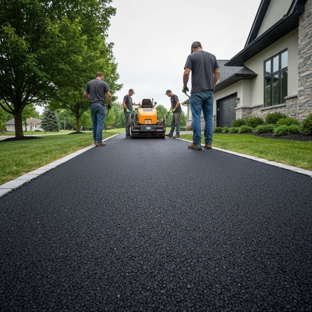 Professional asphalt driveway installation