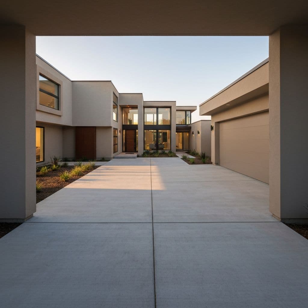 Finished concrete driveway at a South Florida home