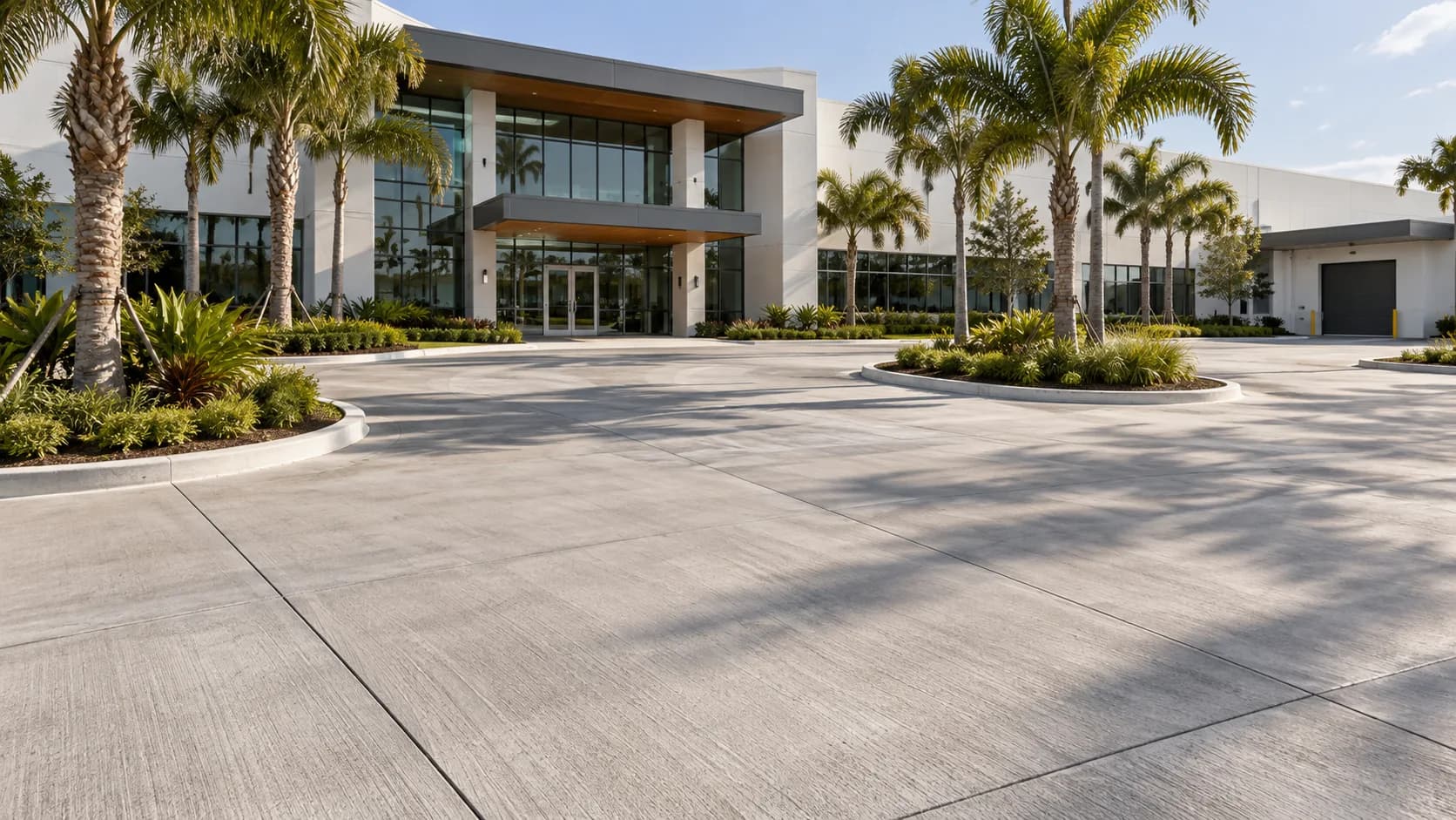 Concreto en un espacio comercial